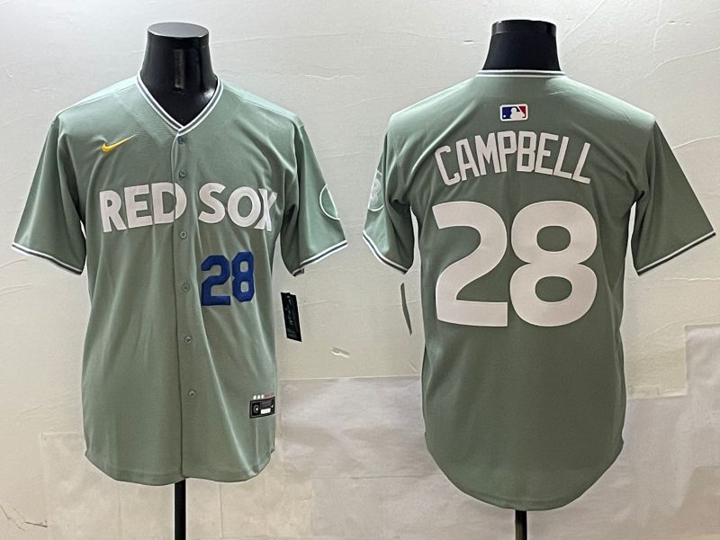Men Boston Red Sox 28 Campbell Green Joint Name Nike 2025 MLB Jersey style 4252